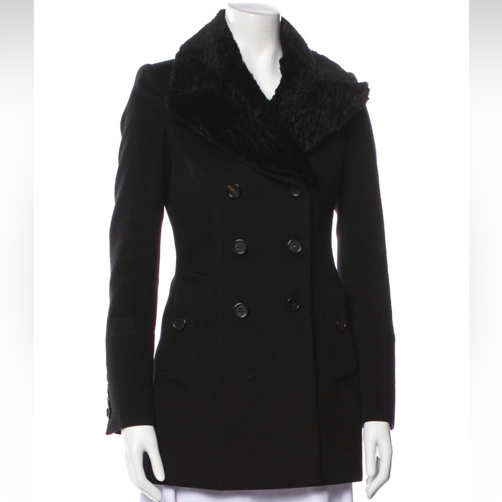 Burberry Peacoat. Collar can be removed for a more casual look